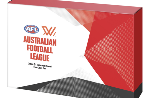 2024 2 x $1 AFL  football coloured al/bronze proof set